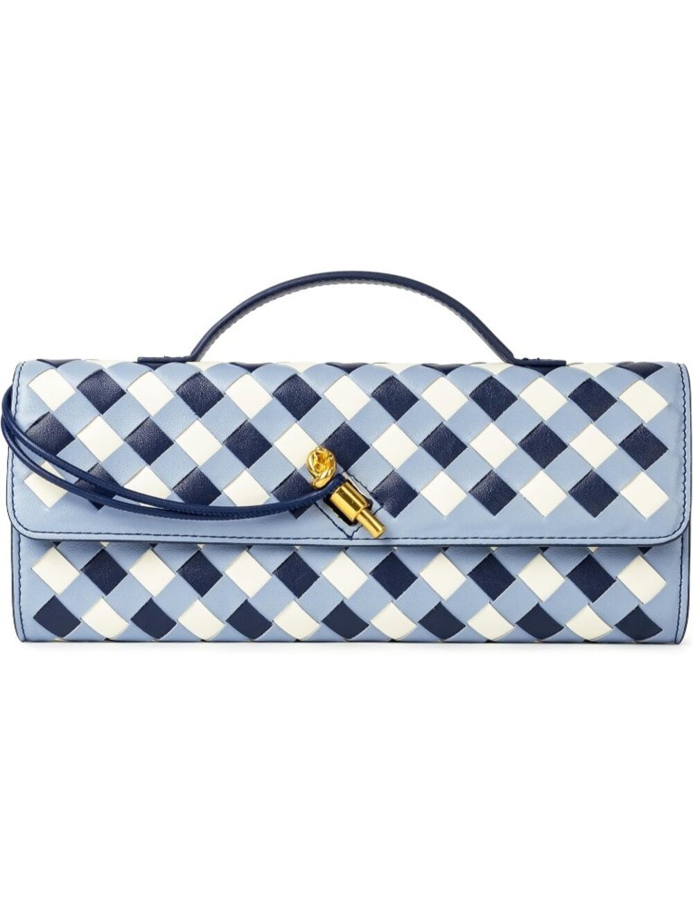 Women Mixed Sky Woven Vegan Leather Clutch Purse Formal Evening Crossbody Bag